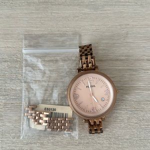 Rose gold fossil watch - extra/replacement links included